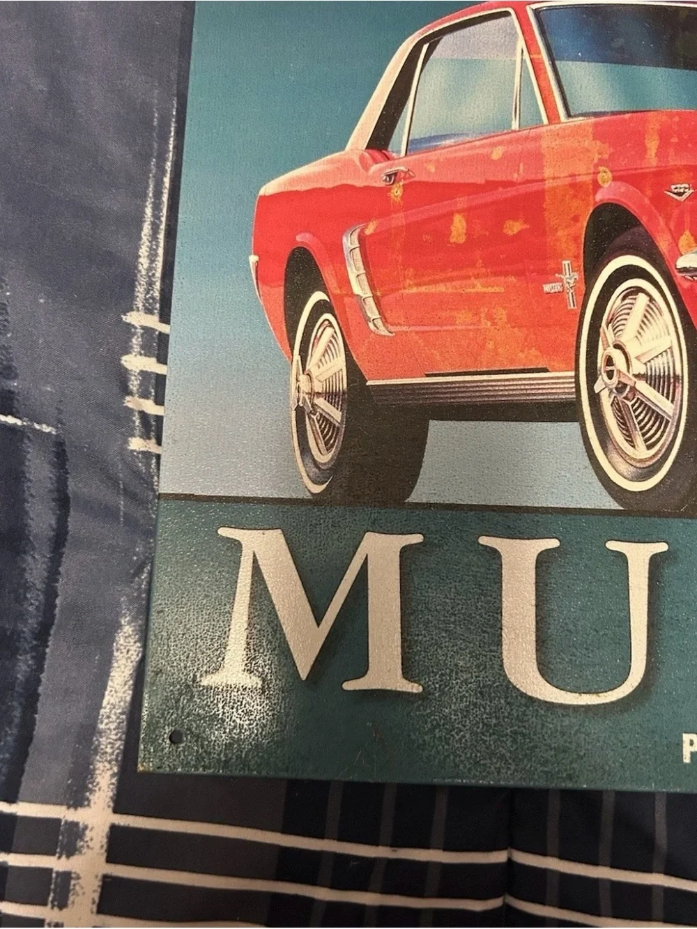 Ford Red Mustang Vintage Car Wall Art